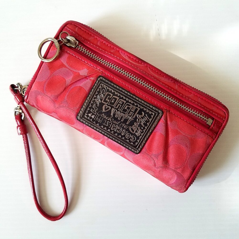 Coach Pink Poppy Wallet Wristlet